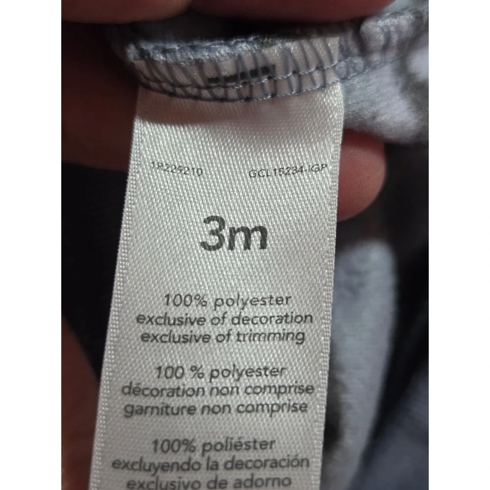 Carters Just One You Baby Boys 3M Gray Blue Moose Stripe Fleece Hoodie Pant Set